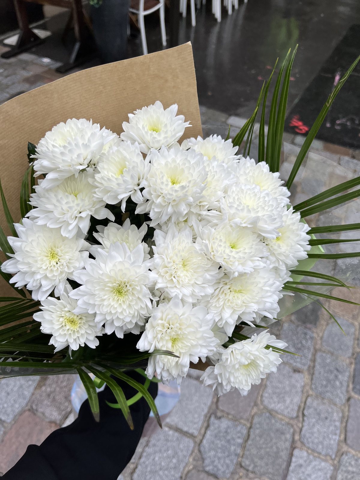 Bouquet de chrysanthèmes blancs